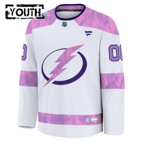Tampa Bay Lightning tröja Customized Fanatics Hockey Fights Cancer Practice 2024-25 Vit - NHL Tröjor Barn